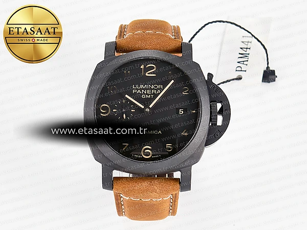 Panerai PAM441 Luminor Due VSF Siyah Kadran Axxxiv Eta Saat - 1:1 Süper Klon Replika Saat