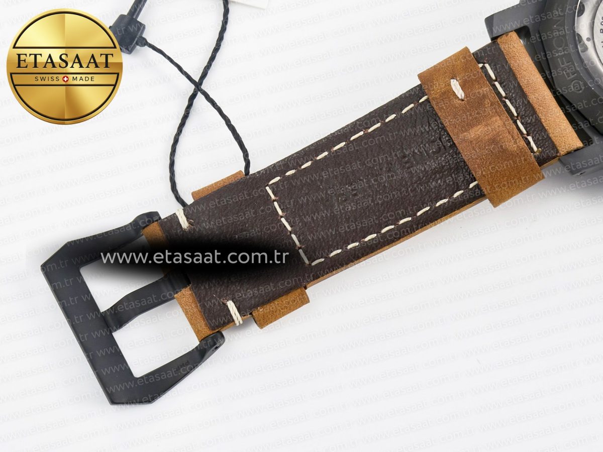 Panerai PAM441 Luminor Due VSF Best Edition Black Dial Black Carbon Bezel on Brown Asso Strap AXXXIV - Görsel 30