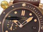 Panerai PAM968 V Bronzo VSF 1:1 Best Edition Brown Ceramic Bezel and Dial on Brown Calfskin Strap P.9010 Clone - Görsel 11