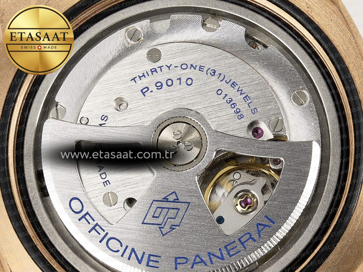 Panerai PAM968 V Bronzo VSF 1:1 Best Edition Brown Ceramic Bezel and Dial on Brown Calfskin Strap P.9010 Clone - Görsel 22