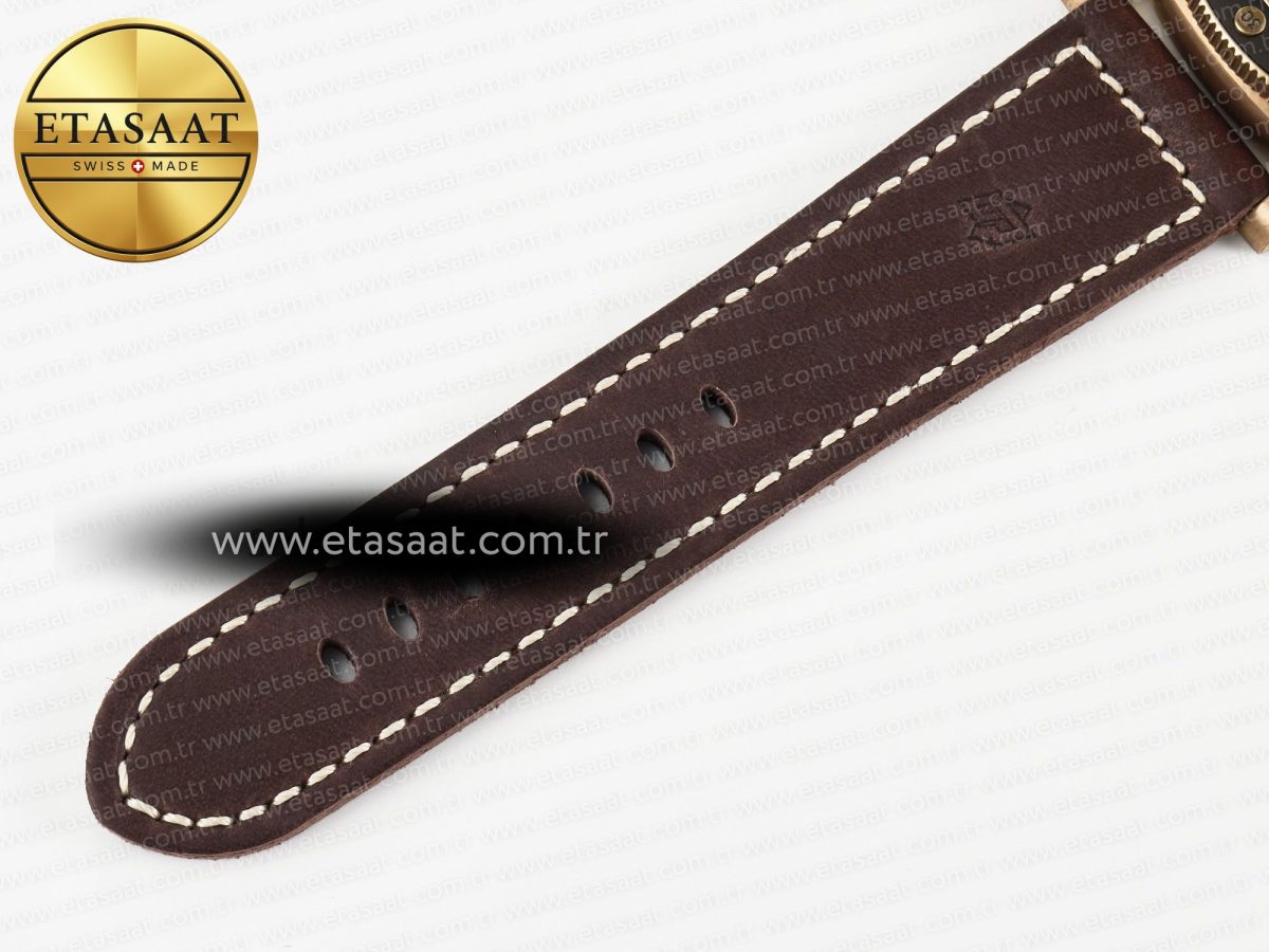 Panerai PAM968 V Bronzo VSF 1:1 Best Edition Brown Ceramic Bezel and Dial on Brown Calfskin Strap P.9010 Clone - Görsel 26