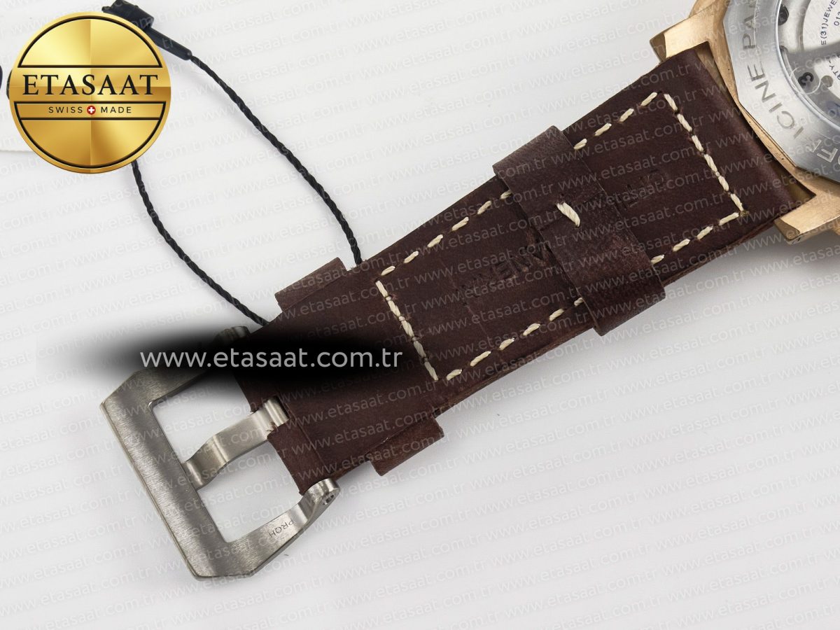 Panerai PAM968 V Bronzo VSF 1:1 Best Edition Brown Ceramic Bezel and Dial on Brown Calfskin Strap P.9010 Clone - Görsel 28