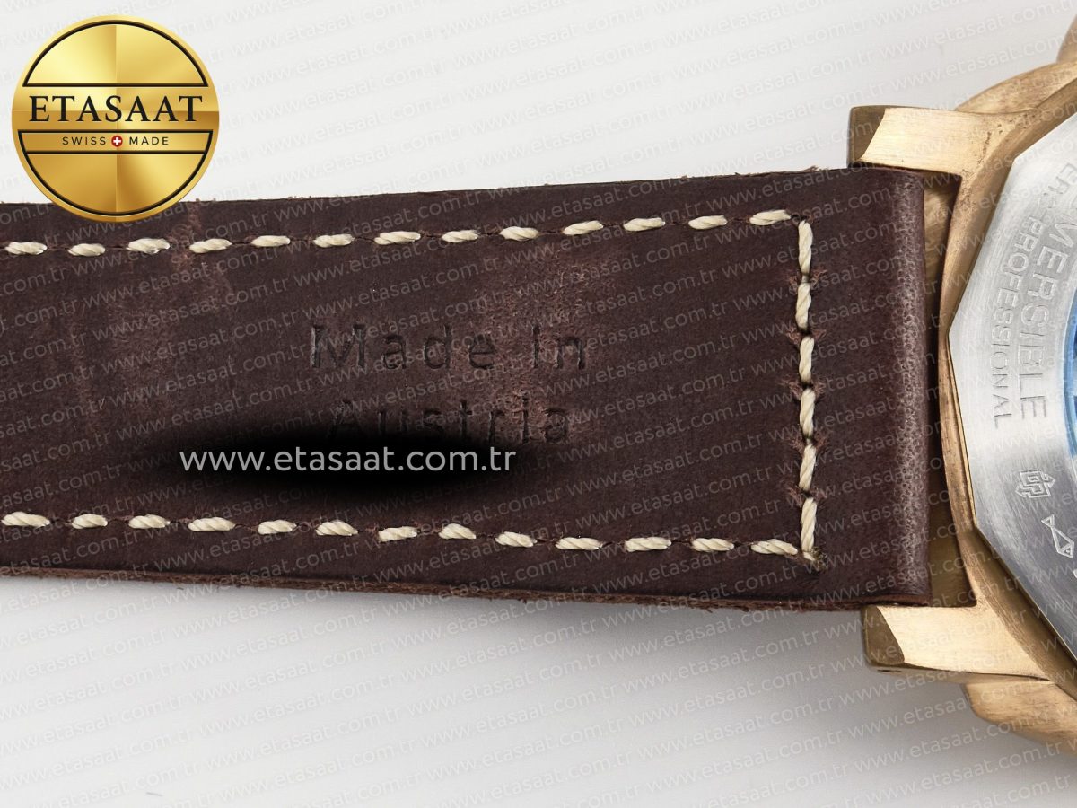 Panerai PAM968 V Bronzo VSF 1:1 Best Edition Brown Ceramic Bezel and Dial on Brown Calfskin Strap P.9010 Clone - Görsel 29