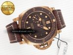 Panerai PAM968 V Bronzo VSF 1:1 Best Edition Brown Ceramic Bezel and Dial on Brown Calfskin Strap P.9010 Clone - Görsel 8