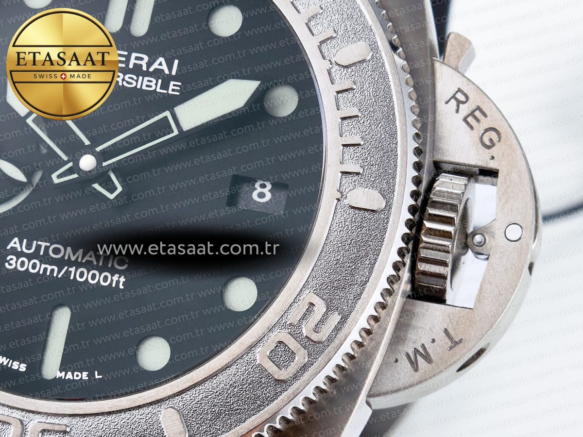 Panerai PAM984 Mike Horn Submersible VSF 1:1 Best Edition Black Dial on Black Nylon Strap P.9010 Clone - Görsel 13