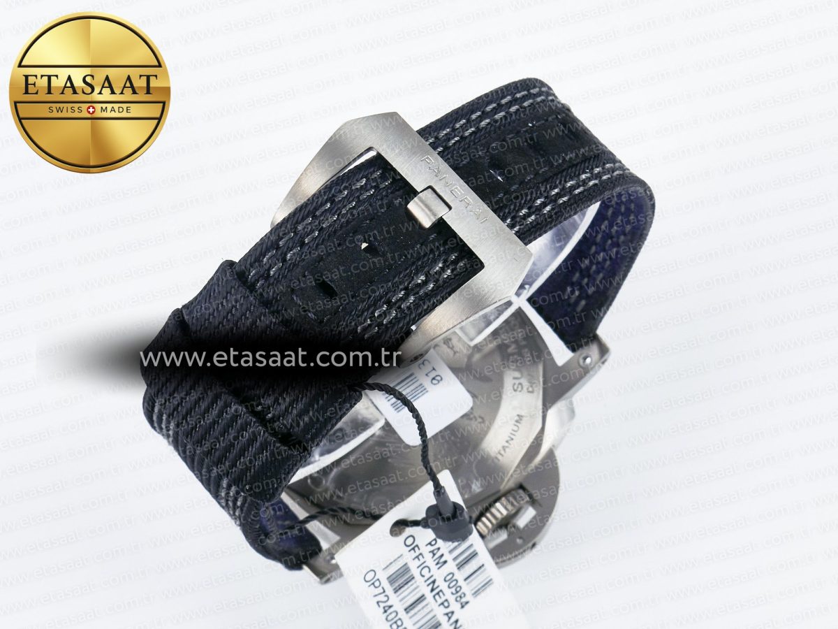 Panerai PAM984 Mike Horn Submersible VSF 1:1 Best Edition Black Dial on Black Nylon Strap P.9010 Clone - Görsel 17