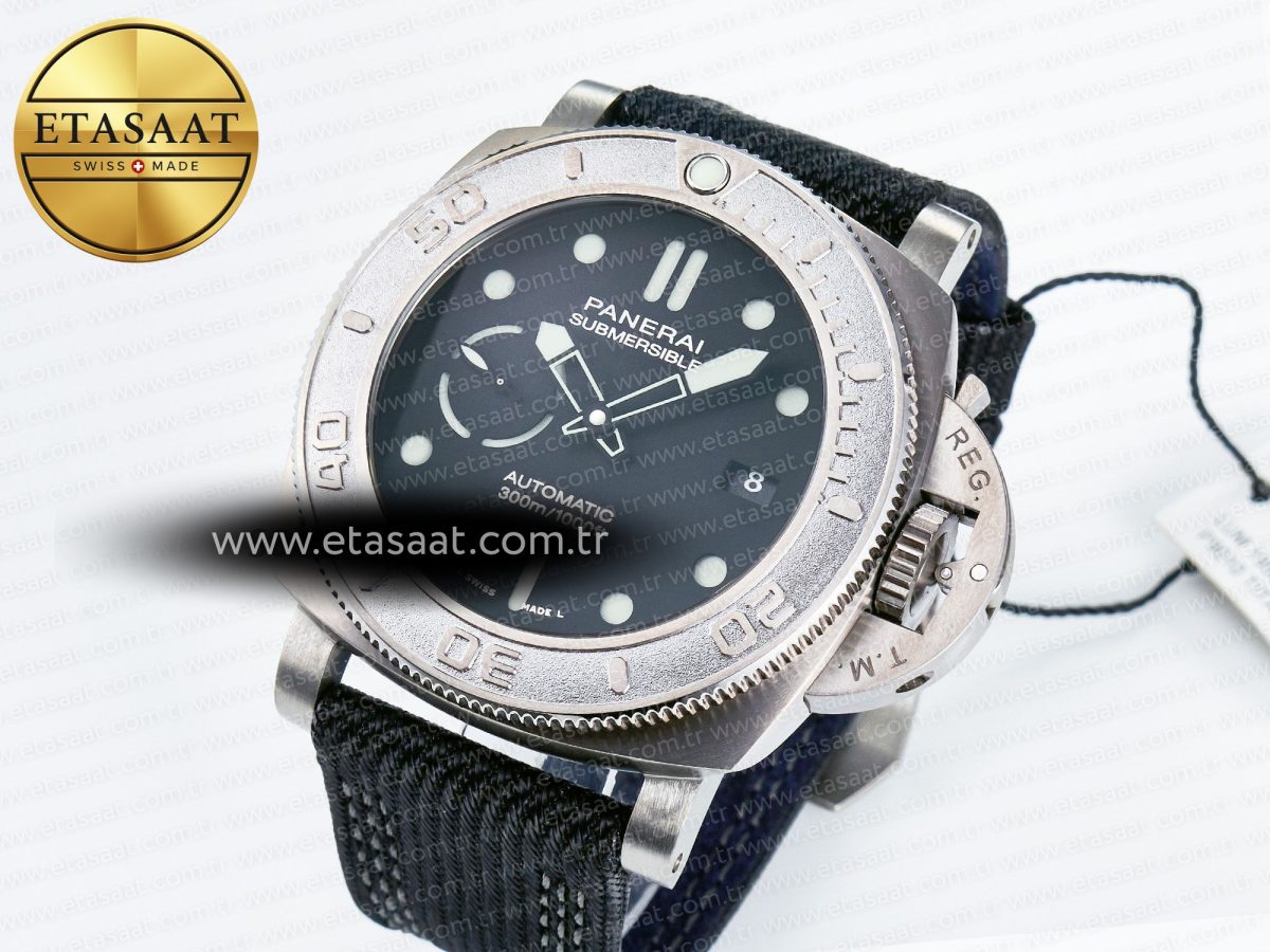 Panerai PAM984 Mike Horn Submersible VSF 1:1 Best Edition Black Dial on Black Nylon Strap P.9010 Clone - Görsel 2