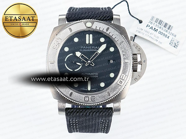 Panerai PAM984 Mike Horn Submersible VSF Siyah Kadran Eta Saat - 1:1 Süper Klon Replika Saat