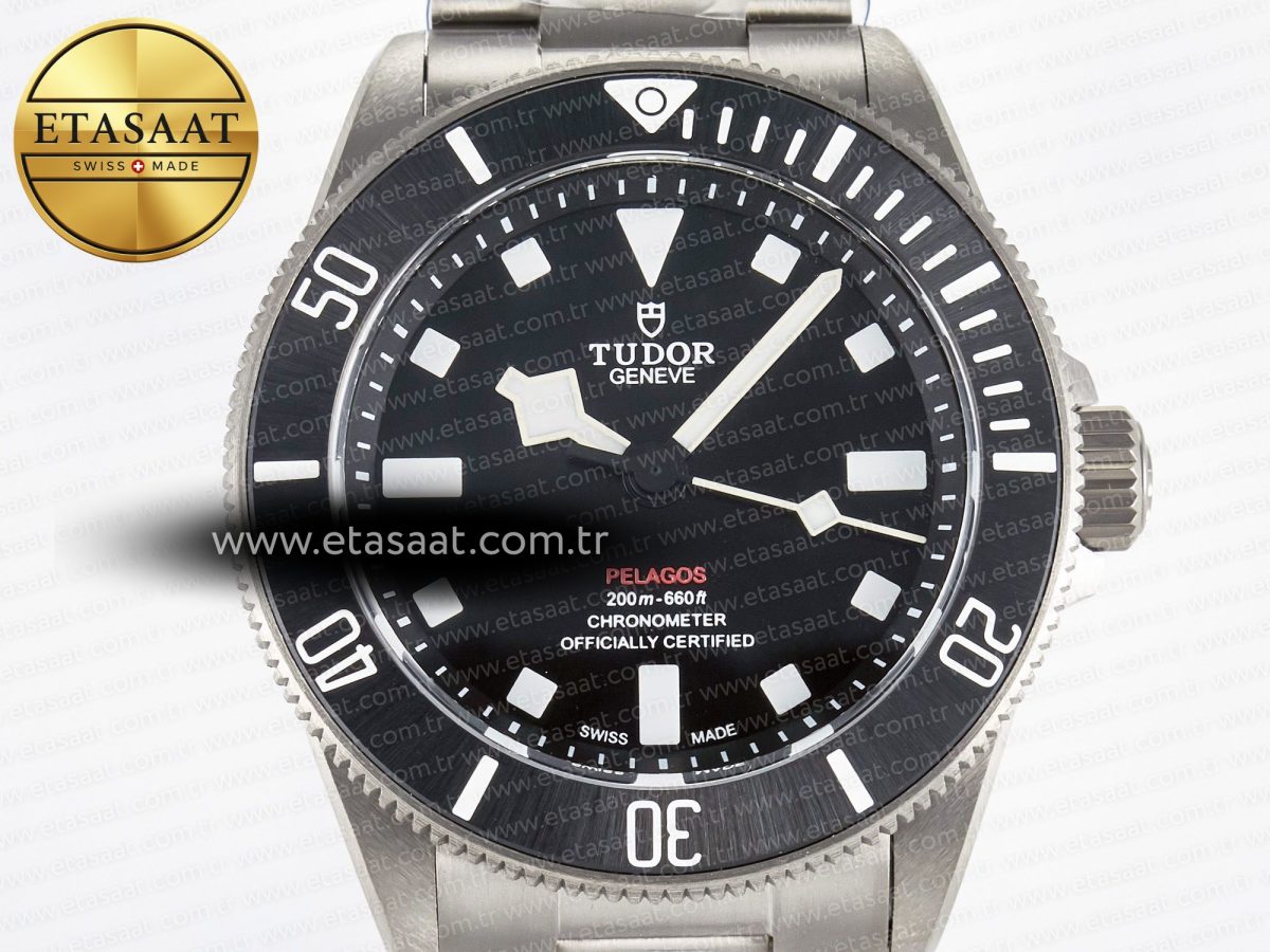 Tudor Pelagos M25407N-0001 39mm Black Ceramic Ti ZF 1:1 Best Edition Black Dial on Titanium Bracelet A2824 v2 - Görsel 4