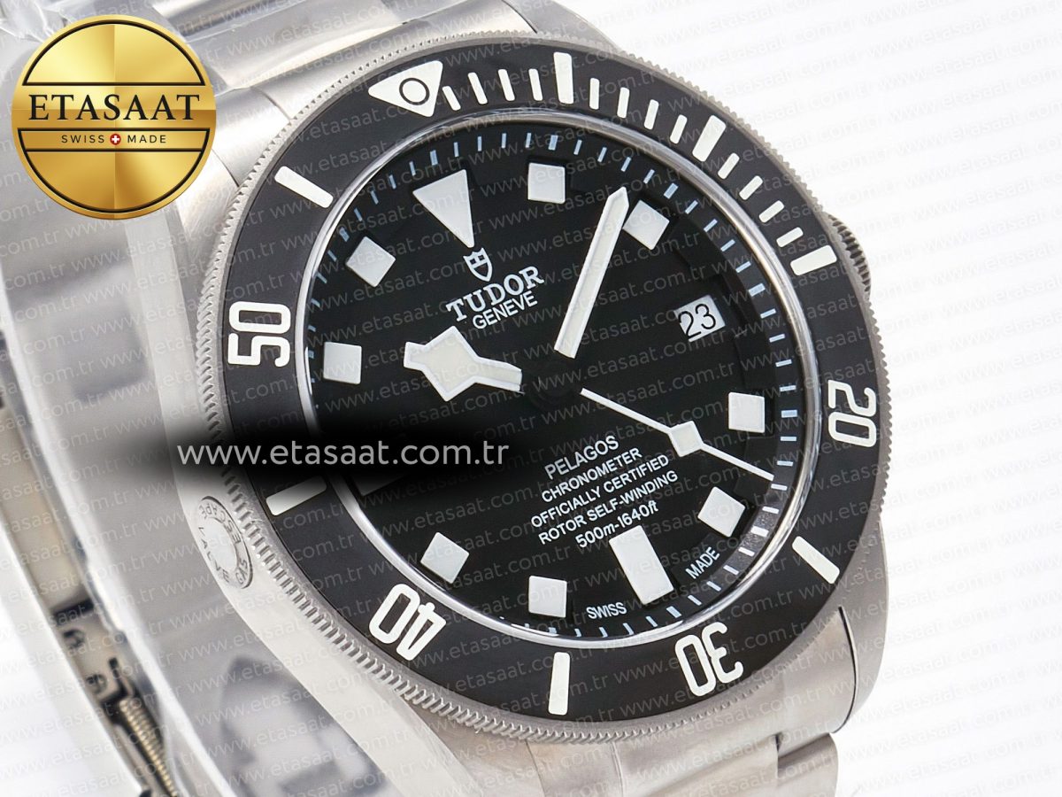 Tudor Pelagos Titanium Black Ceramic XF 1:1 Best Edition Black Dial on Titanium Bracelet A2824 - Görsel 5