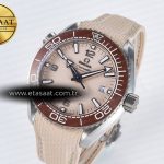 Omega Planet Ocean 43.5mm SS VSF 1:1 Best Edition Brown Bezel Sand Dial on Sand Rubber Strap A8900 Super Clone