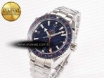 Omega Planet Ocean 600M Co-Axial GMT 43.5mm VSF 1:1 Best Edition Blue Dial Blue Ceramic Bezel on SS Bracelet A8605 Super Clone