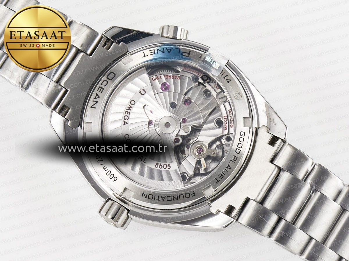 Omega Planet Ocean 600M Co-Axial GMT 43.5mm VSF 1:1 Best Edition Blue Dial Blue Ceramic Bezel on SS Bracelet A8605 Super Clone - Görsel 17