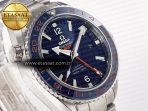 Omega Planet Ocean 600M Co-Axial GMT 43.5mm VSF 1:1 Best Edition Blue Dial Blue Ceramic Bezel on SS Bracelet A8605 Super Clone - Görsel 5