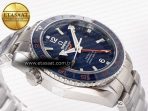 Omega Planet Ocean 600M Co-Axial GMT 43.5mm VSF 1:1 Best Edition Blue Dial Blue Ceramic Bezel on SS Bracelet A8605 Super Clone - Görsel 7