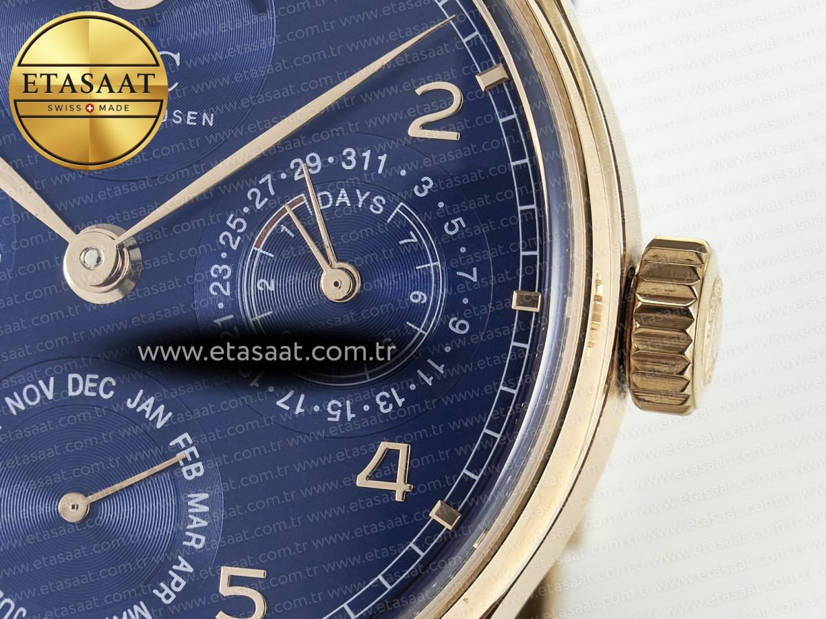 IWC Portugieser Perpetual Calendar 5033 Blue Dial on Blue Leather A52610 - Görsel 11