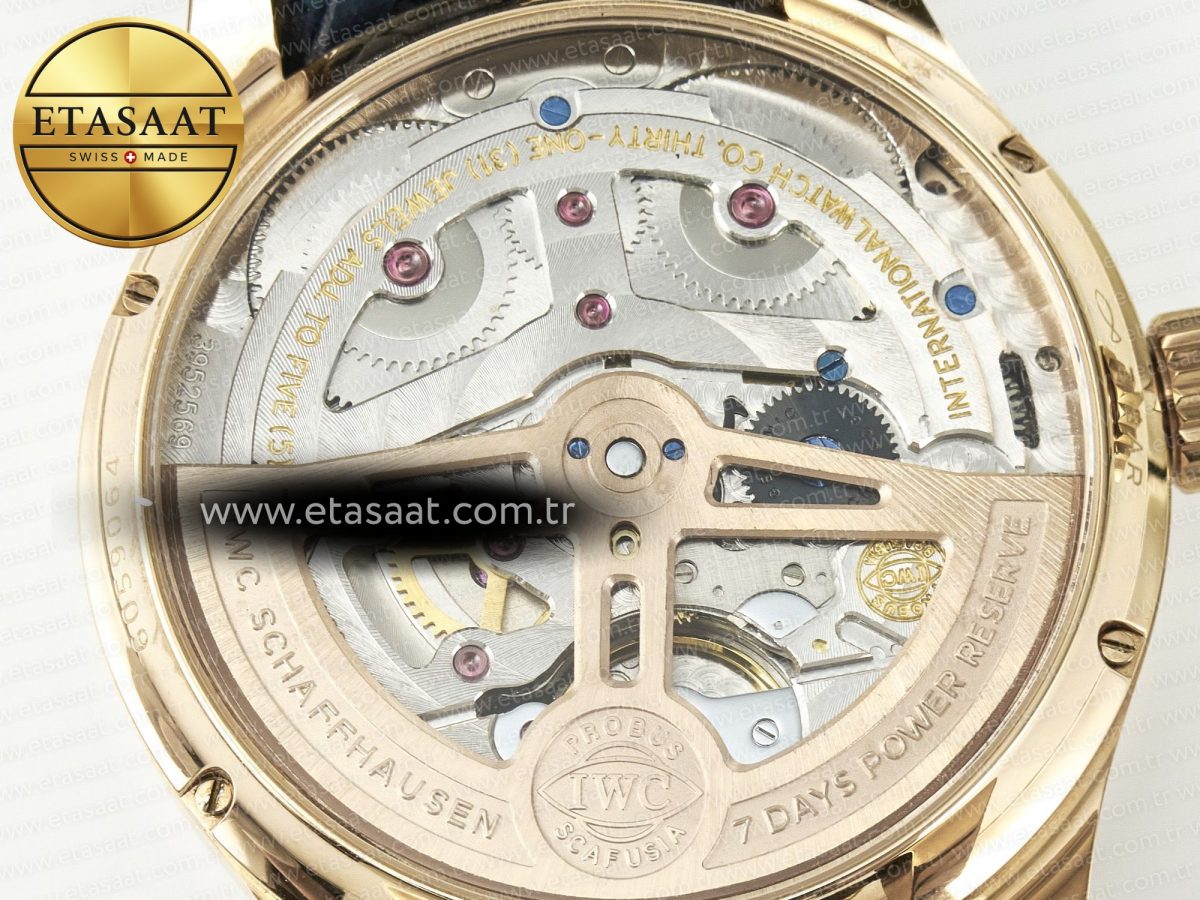 IWC Portugieser Perpetual Calendar 5033 Blue Dial on Blue Leather A52610 - Görsel 19