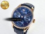 IWC Portugieser Perpetual Calendar RG 5033 Blue Dial on Blue Leather Strap A52610