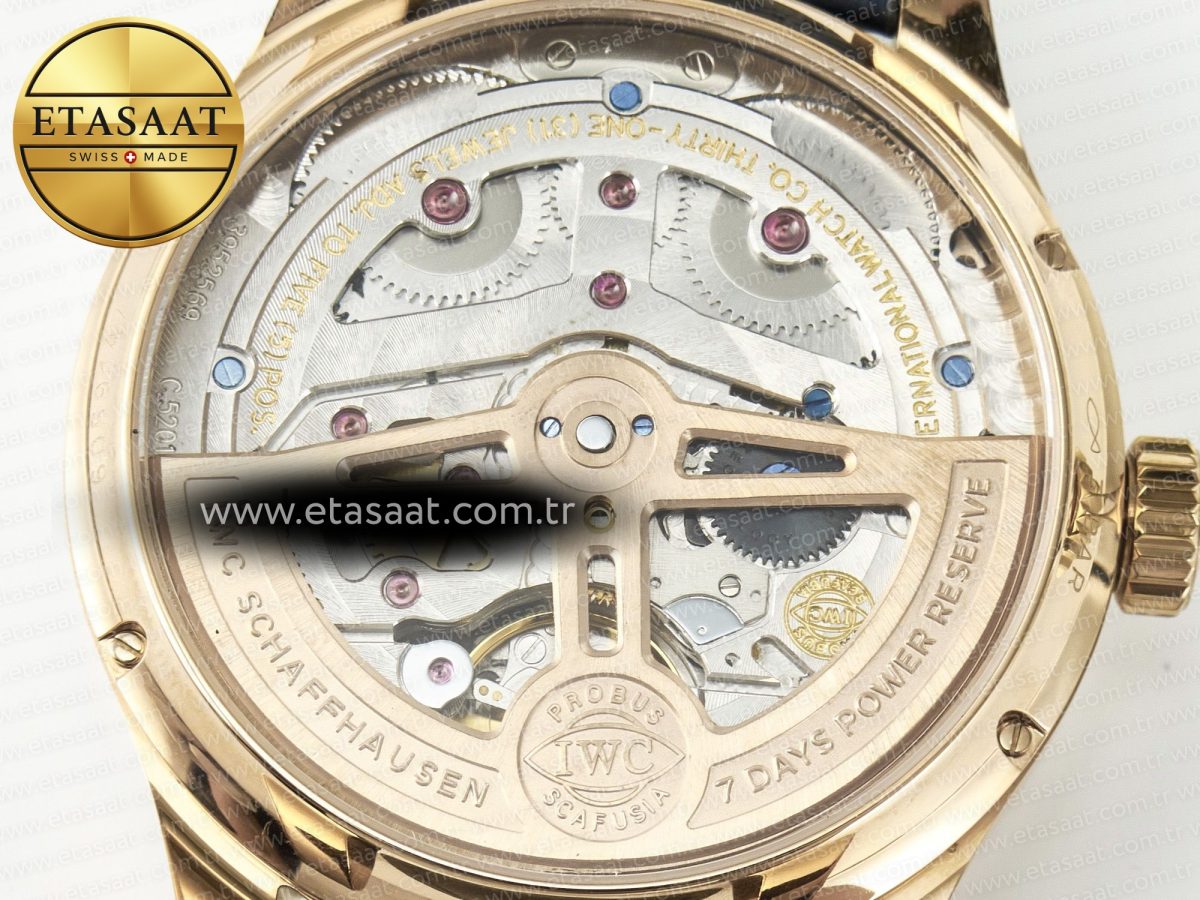 IWC Portugieser Perpetual Calendar RG 5033 Blue Dial on Blue Leather Strap A52610 - Görsel 15