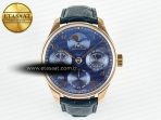 IWC Portugieser Perpetual Calendar RG 5033 Blue Dial on Blue Leather Strap A52610 - Görsel 3
