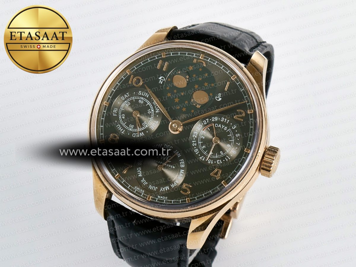 IWC Portugieser Perpetual Calendar RG 5033 Gray Dial on Black A52610 - Görsel 1