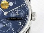IWC Portugieser Perpetual Calendar SS 5033  Blue Dial on Black A52610 - Görsel 11
