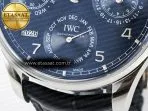 IWC Portugieser Perpetual Calendar SS 5033  Blue Dial on Black A52610 - Görsel 12
