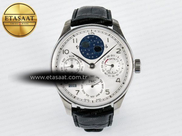 IWC Portugieser Daimi Takvim 5033 Beyaz Kadran Ss Eta Saat - 1:1 Süper Klon Replika Saat