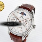 IWC Portugieser Perpetual Calendar SS 5033 White Dial on Brown A52610