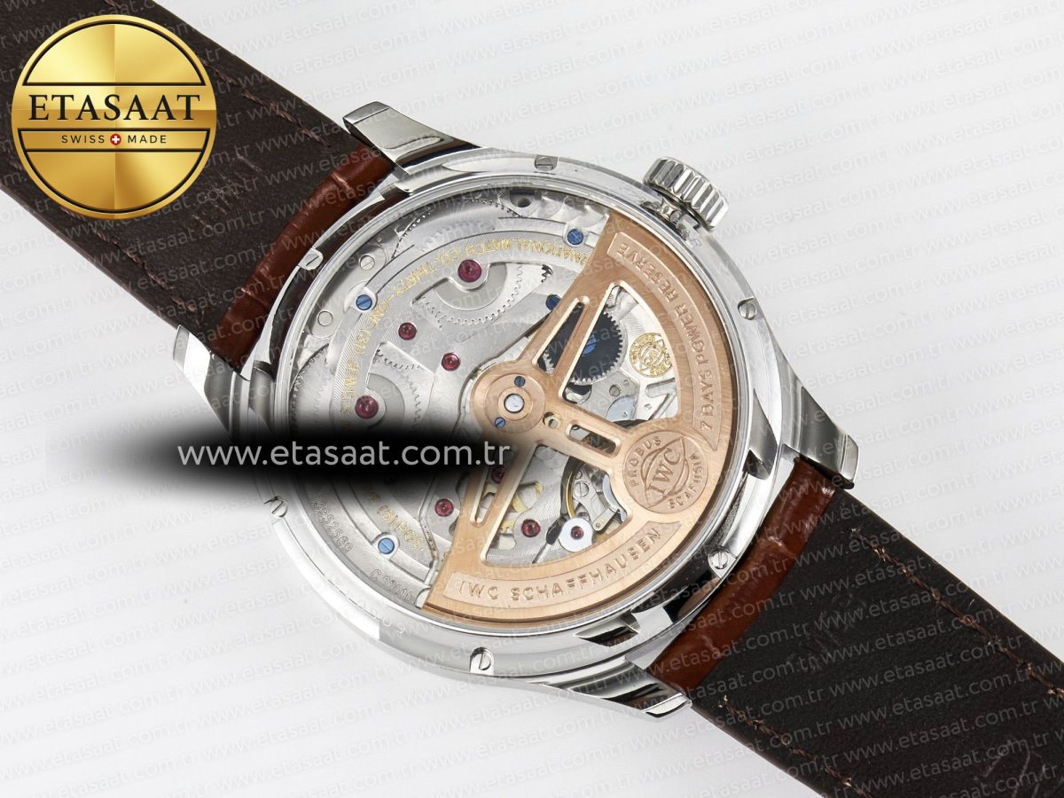 IWC Portugieser Perpetual Calendar SS 5033 White Dial on Brown A52610 - Görsel 17