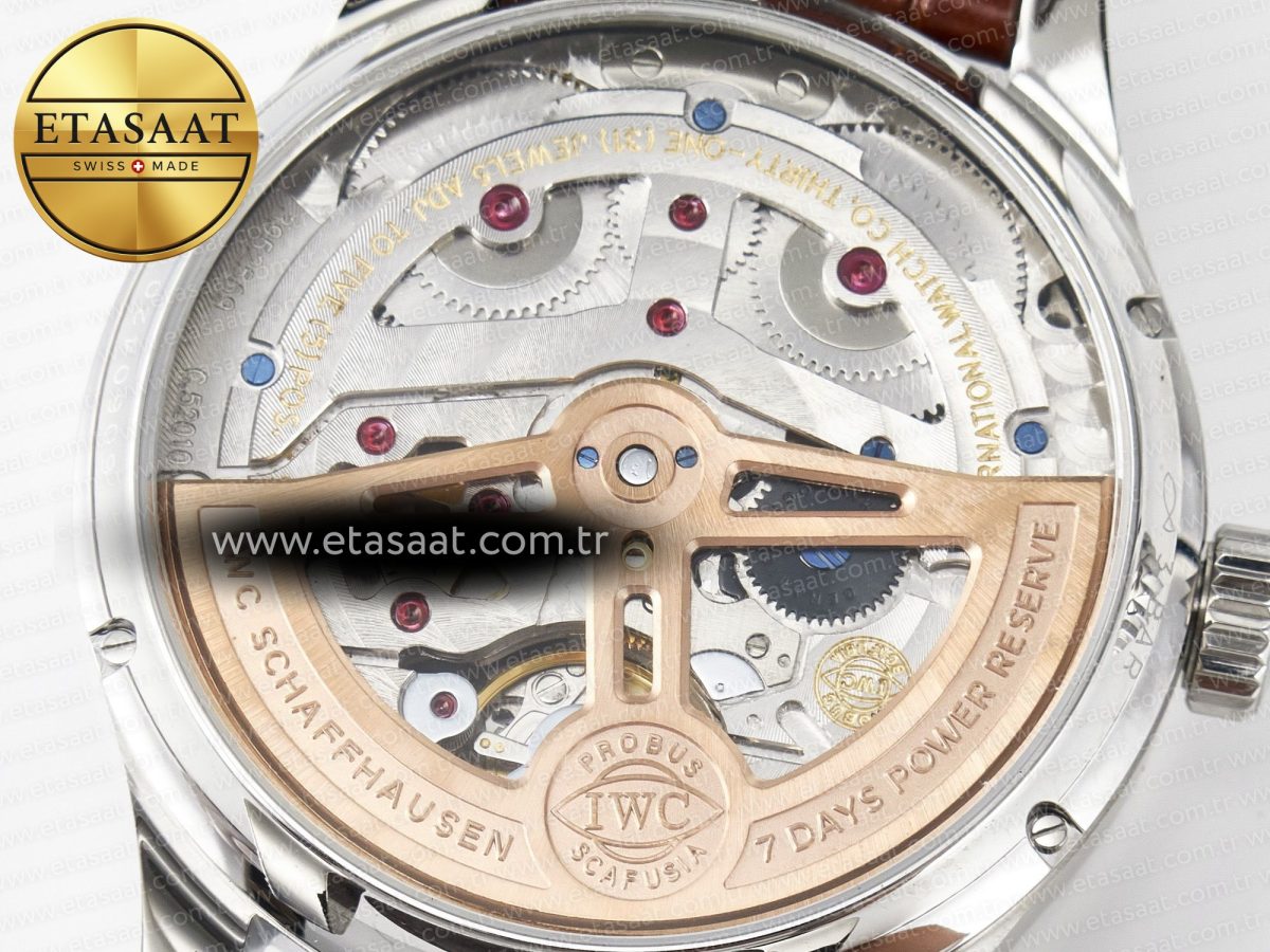 IWC Portugieser Perpetual Calendar SS 5033 White Dial on Brown A52610 - Görsel 18