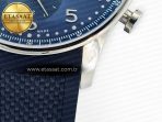 IWC Portuguese Chrono IW3716 Z+F 1:1 Best Edition Blue Dial on Blue Rubber Strap A69355 - Görsel 14