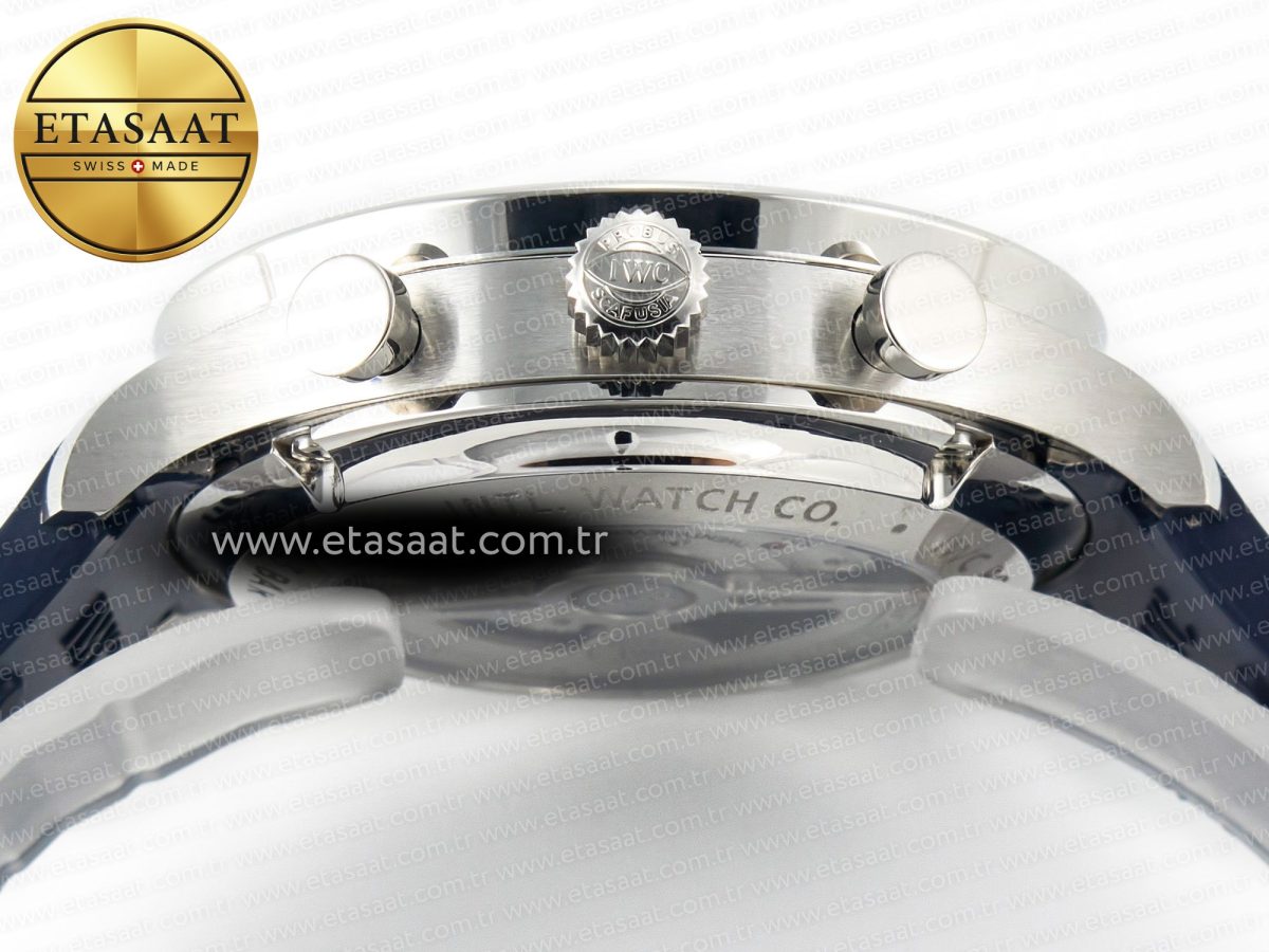 IWC Portuguese Chrono IW3716 Z+F 1:1 Best Edition Blue Dial on Blue Rubber Strap A69355 - Görsel 16