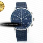IWC Portuguese Kronograf IW3716 Z+F Mavi Kadran A69355 Eta Saat - Görsel 3 - 1:1 Süper Klon Saat