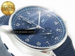 IWC Portuguese Chrono IW3716 Z+F 1:1 Best Edition Blue Dial on Blue Rubber Strap A69355 - Görsel 5