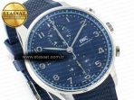 IWC Portuguese Chrono IW3716 Z+F 1:1 Best Edition Blue Dial on Blue Rubber Strap A69355 - Görsel 6