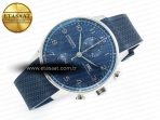IWC Portuguese Chrono IW3716 Z+F 1:1 Best Edition Blue Dial on Blue Rubber Strap A69355 - Görsel 8
