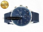 IWC Portuguese Chrono IW3716 Z+F 1:1 Best Edition Blue Dial on Blue Rubber Strap A69355 - Görsel 9