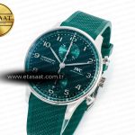 IWC Portuguese Chrono IW3716 Z+F 1:1 Best Edition Green Dial on Green Rubber Strap A69355