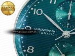 IWC Portuguese Chrono IW3716 Z+F 1:1 Best Edition Green Dial on Green Rubber Strap A69355 - Görsel 11