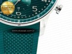 IWC Portuguese Chrono IW3716 Z+F 1:1 Best Edition Green Dial on Green Rubber Strap A69355 - Görsel 14
