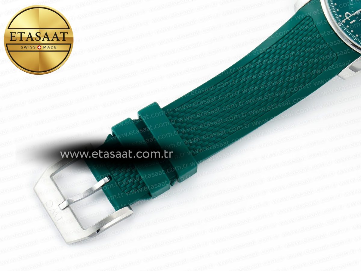 IWC Portuguese Chrono IW3716 Z+F 1:1 Best Edition Green Dial on Green Rubber Strap A69355 - Görsel 28