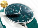 IWC Portuguese Chrono IW3716 Z+F 1:1 Best Edition Green Dial on Green Rubber Strap A69355 - Görsel 6