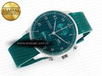 IWC Portuguese Chrono IW3716 Z+F 1:1 Best Edition Green Dial on Green Rubber Strap A69355 - Görsel 8