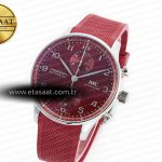 IWC Portuguese Chrono IW3716 Z+F 1:1 Best Edition Red Dial on Red Rubber Strap A69355