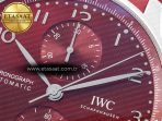 IWC Portuguese Chrono IW3716 Z+F 1:1 Best Edition Red Dial on Red Rubber Strap A69355 - Görsel 10