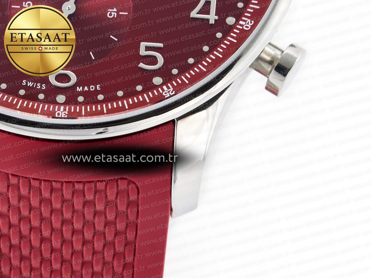 IWC Portuguese Chrono IW3716 Z+F 1:1 Best Edition Red Dial on Red Rubber Strap A69355 - Görsel 13