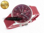 IWC Portuguese Chrono IW3716 Z+F 1:1 Best Edition Red Dial on Red Rubber Strap A69355 - Görsel 8