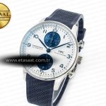 IWC Portuguese Chrono IW3716 Z+F 1:1 Best Edition White/Blue Dial on Blue Rubber Strap A69355