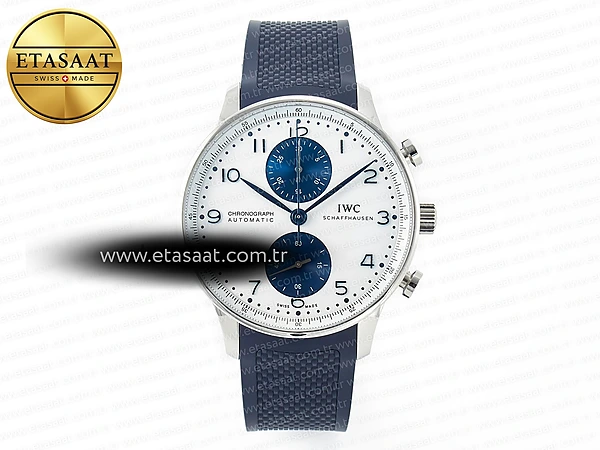 IWC Portuguese Krono IW3716 Z+F Beyaz/Mavi Kadran A69355 Eta Saat - 1:1 Süper Klon Replika Saat